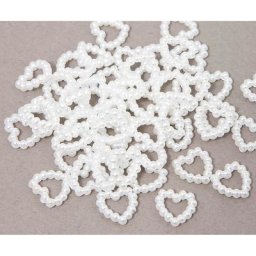 Mini cœurs en perles, 1 cm, 48 pièces
