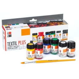 Marabu Set de peintures ""couleurs primaires"" pour textiles foncés, 6x 15 ml
