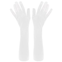 Gants en satin longs, blanc
