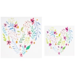 Motifs en cire ""cœur en fleurs"", 2 pièces