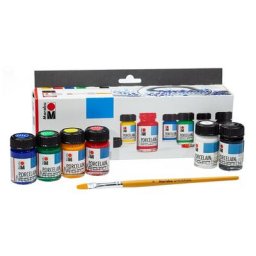 Marabu Peinture spéciale pour porcelaine ""couleurs primaires"", 6x 15 ml