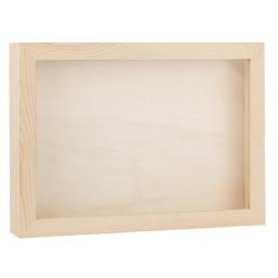 Cadre photo 3D en bois, avec vitre, 31,5 x 22,5 x 4,5 cm