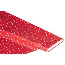Linge de table épongeable - toile cirée ""pois"", rouge/blanc
