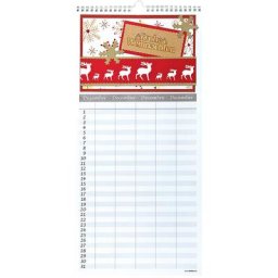 Calendrier familial, blanc, 23 x 49 cm
