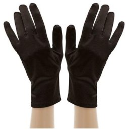 Gants en satin courts, noir