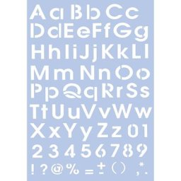 Pochoir ""alphabet d'imprimerie"", 21 x 29,7 cm