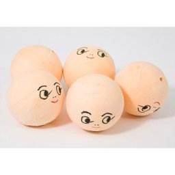 Boules de cellulose avec visage, Ø 60 mm, 5 pièces