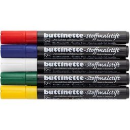 buttinette Feutres pour textiles, pour des textiles foncés, 5 pièces
