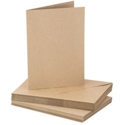 Cartes doubles avec enveloppes en papier recyclé, A5/C5, marron, 20 pièces