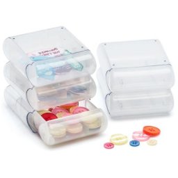 buttinette Boîtes de rangement, dim. : 9 x 7,5 x 3 cm, contenu : 5 pièces