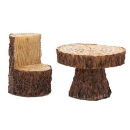 Table et chaise à l'aspect bois, 4,5 - 5,5 cm