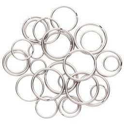 Anneaux pour clés, argenté, 15–30 mm Ø, 30 pièces