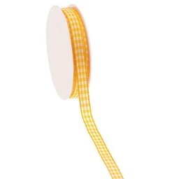 Ruban ""motif vichy"", jaune, 10 m