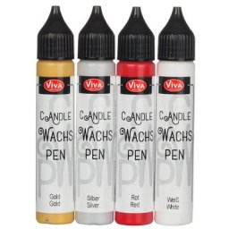 Stylos de cire pour bougies ""Noël"", 4x 28 ml