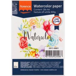 Bloc papier aquarelle ""Florence"", blanc, DIN A 6, 300 g/m²