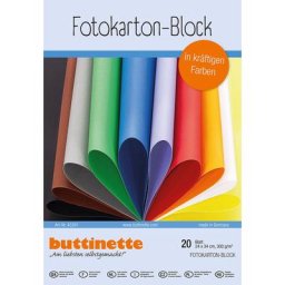 buttinette Bloc de carton de couleur, multicolore, 24 x 34 cm, 20 feuilles