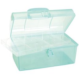 buttinette Boîte de rangement en plastique, 28 x 16 x 15 cm