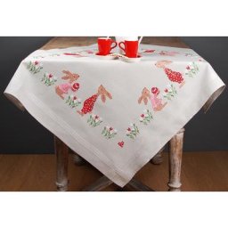 Nappe à broder ""couple de lapins