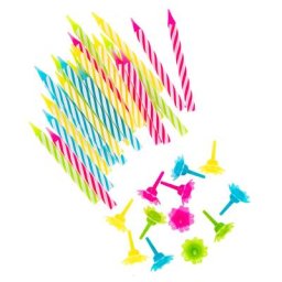 Bougies d'anniversaire « colorées », 24 pièces