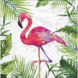 Serviettes en papier ""flamant"", 33 x 33 cm, 20 pièces
