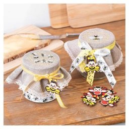 buttinette Kit broderie Chapeaux de pots de miel, 2 pièces