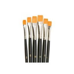 buttinette Pinceaux en nylon, droits, 6 pièces