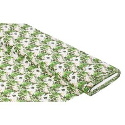 Tissu en coton bio ""Jurassic Park"", vert/blanc