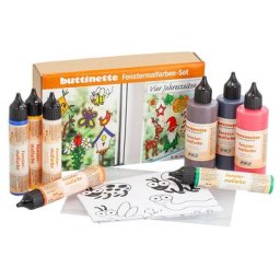 buttinette Set de peinture pour fenêtres ""les 4 saisons