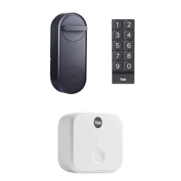 Pack serrure connectée linus yale, clavier code et passerelle wifi - noir