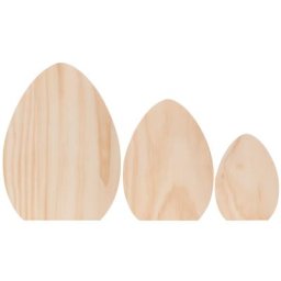 Œufs en bois brut, 3 pièces