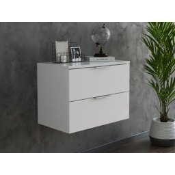 Meuble de rangemt Slimline Urban à suspdre à 2 tiroirs à freins Blanc brillant