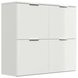 Meuble à chaussures Domus-XL à suspdre 4 abattants 16 paires Blanc brillant