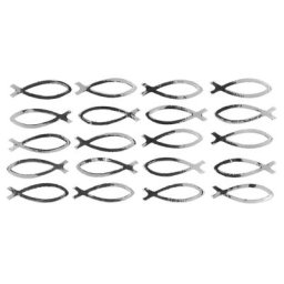 Accessoires en papier ""poissons"", argenté, 20 pièces