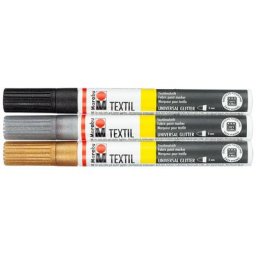 Set de feutres textiles effet paillettes