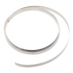 Fil métallique pour bijoux, plat, argenté, 1 m