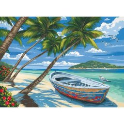 Kit peinture par numéros ""plage de rêve"" avec peintures acryliques, 39 x 30 cm