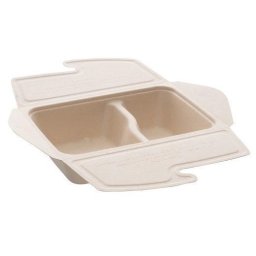 Bote pour vente emporter compostable 2 compartiments 500/300 ml -