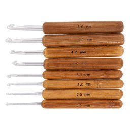 buttinette kit de crochets ""bambou"", 8 pièces, épaisseurs : Ø 2–6 mm