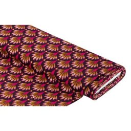 Albstoffe Tissu sweat / French Terry bio ""Show up and shine"", violet/multicolore