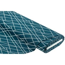 Tissu sweat ""lignes"", pétrole