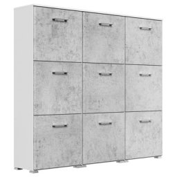 Meuble à chaussures XL Emotion pour 36 paires Blanc-béton