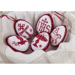 Kit broderie ""œufs de Pâques traditionnels"", set de 5 pièces