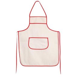 Tablier de cuisine, crème/rouge