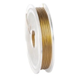 Fil câblé pour bijoux, doré, 10 m