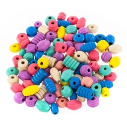 Perles en bois, pastel, 500 g