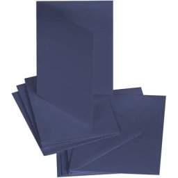 Cartes doubles et enveloppes, bleu marine, A6/C6, 50 pièces