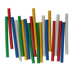 Bâtonnets de colle de couleur, paillettes, 7 mm Ø