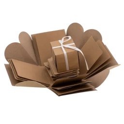 Boîte surprise, marron, 12 x 12 x 12 cm