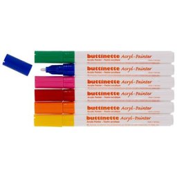 buttinette Marqueurs acryliques, couleurs primaires, épaisseur : 2 mm