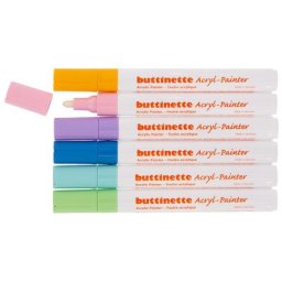 buttinette Marqueurs acryliques, tons pastel, épaisseurs : 4 mm / 1–5 mm
